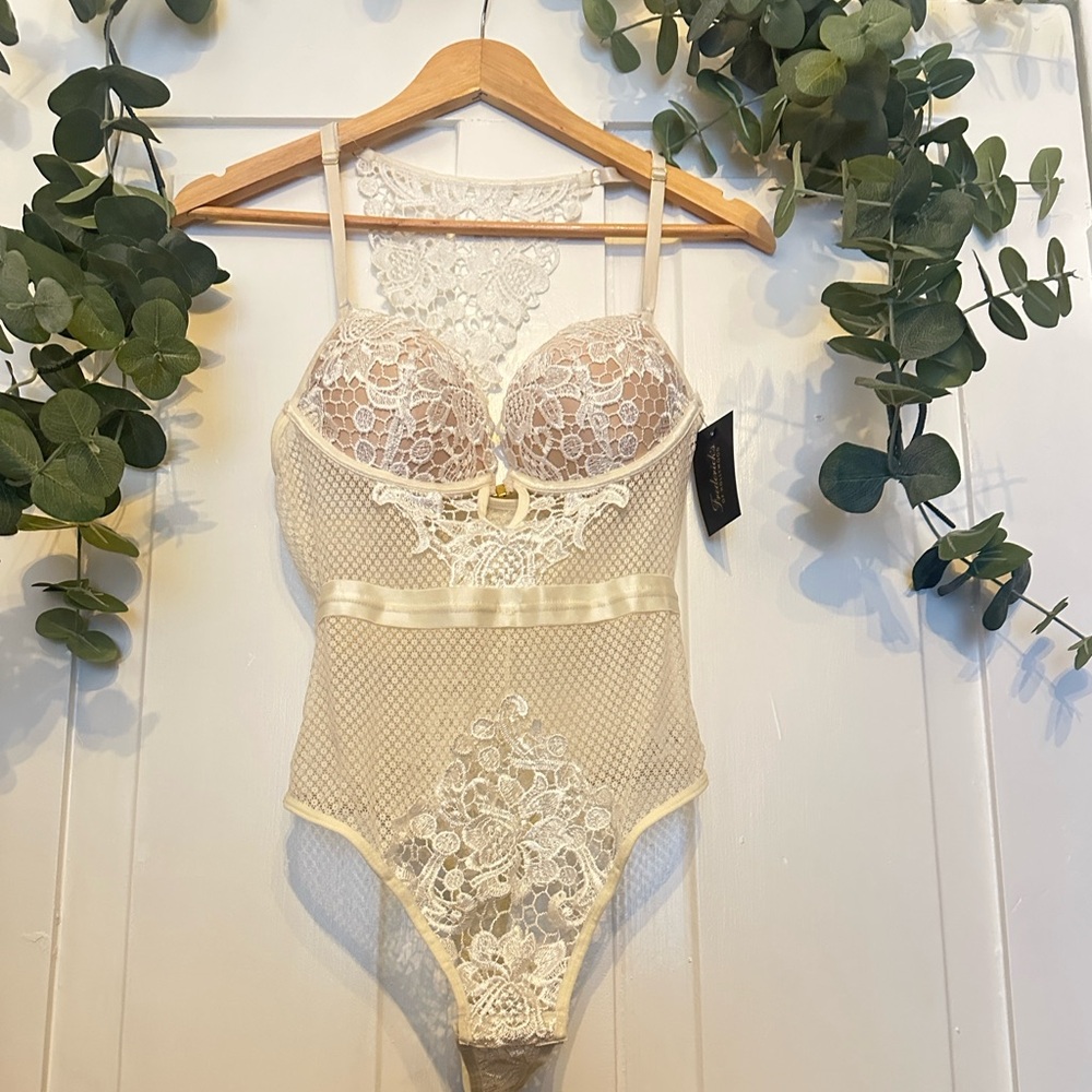 NWT White Lace Bodysuit Lingerie